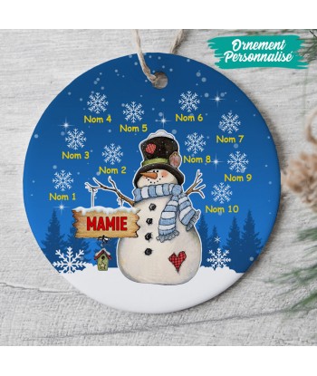 Ornement de Noël personnalisé -  Maman, Mamie - Bonhomme de neige - 0021O040A Découvrez la collection