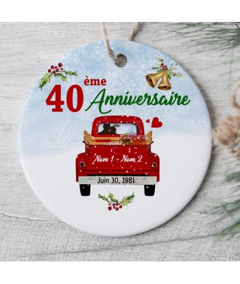 Anniversaire de mariage - Couple, Mamie, Papa - Ornement de Noël personnalisé  - 0020O040G le des métaux précieux