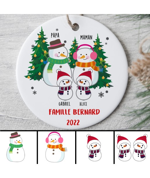 Ornement de Noël  personnalisé - Famille - Bonhomme de neige - 0038O000I prix