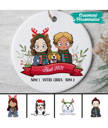 Amoureux des chiens, Couple - Ornement de Noël personnalisé - 0037O040G meilleur choix