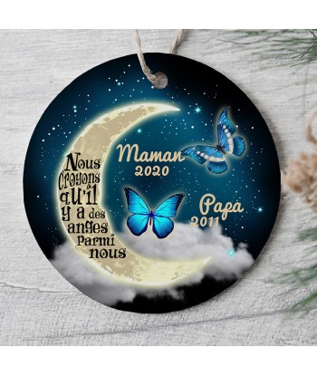 Lune et papillons - Papa, Maman - Ornement de Noël commémoratif personnalisé - 0054O040G une grave pollution 