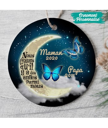 Lune et papillons - Papa, Maman - Ornement de Noël commémoratif personnalisé - 0054O040G une grave pollution 