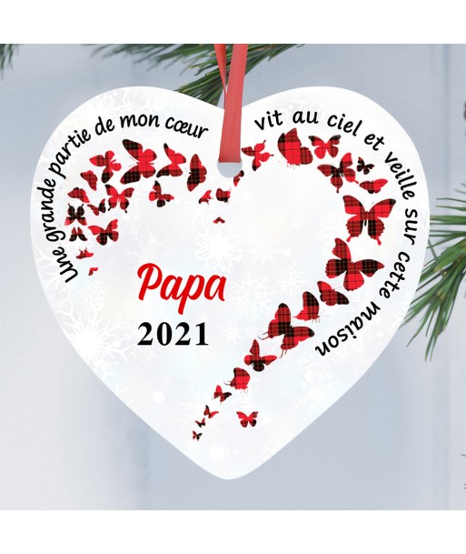 Une grande partie de mon coeur - Papa, Maman - Ornement de Noël commémoratif personnalisé - 0069O040B Faites des économies