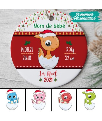 Ornement de Noël  personnalisé - Bébé - 1er Noël - 0087ORN rembourrage situé sous