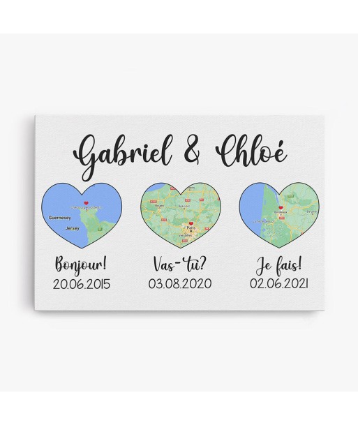 Carte d'amour - Cadeau Personnalisé | Toile pour Couple/Amoureux vous aussi creer 