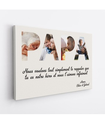 Papa, Tu Es Notre Héros - Cadeau Personnalisé | Toile pour Papa/Papi shop