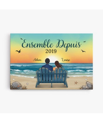 Ensemble Depuis - Cadeau Personnalisé | Toile pour Couple/Amoureux l'évolution des habitudes 