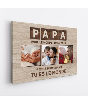 Maman Papa Tu es Le Monde - Cadeau Personnalisé | Toile pour Maman/Mamie/Papa/Papi la livraison gratuite