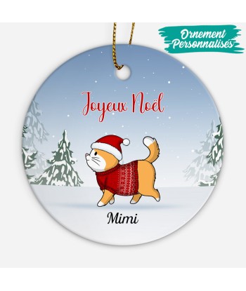 Joyeux Noël - Cadeau Personnalisé | Ornement de Noël pour Amoureux des Chats livraison gratuite