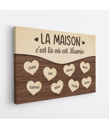 La Maison - Cadeau Personnalisé | Toile pour Maman Mamie Papa Papi 2023