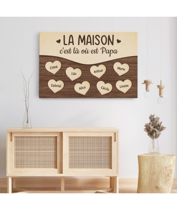 La Maison - Cadeau Personnalisé | Toile pour Maman Mamie Papa Papi 2023