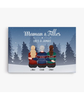 Maman & Filles - Cadeau Personnalisé | Toile pour Maman Noël pour bénéficier 