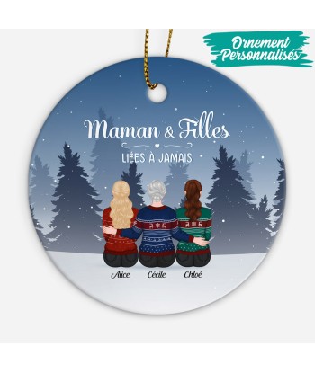 Maman & Filles - Cadeau Personnalisé | Ornement de Noël pour Maman livraison gratuite