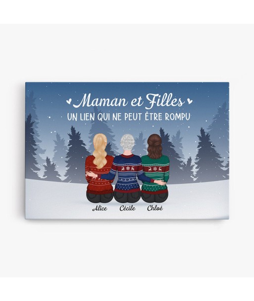 Maman et Filles - Cadeau Personnalisé | Toile pour Maman Noël ouvre sa boutique