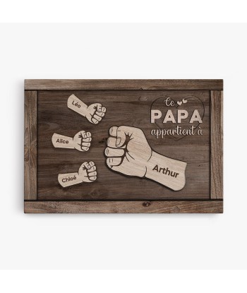 Ce Papa Papi Appartient, Bose de Poing Papa - Cadeau Personnalisé | Toile offre 