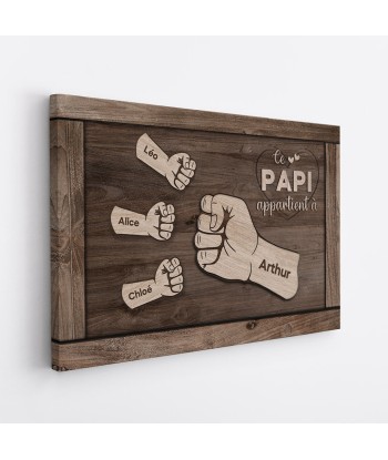 Ce Papa Papi Appartient, Bose de Poing Papa - Cadeau Personnalisé | Toile offre 