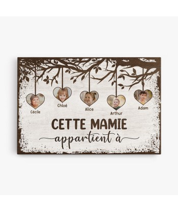 Cette Mamie Appartient À - Cadeau Personnalisé | Toile pour Mamie Maman Faites des économies