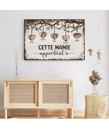 Cette Mamie Appartient À - Cadeau Personnalisé | Toile pour Mamie Maman Faites des économies