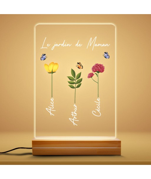 Le Jardin de Mamie Maman - Cadeau Personnalisé | Veilleuse LED 3D pour Mamie Maman livraison gratuite