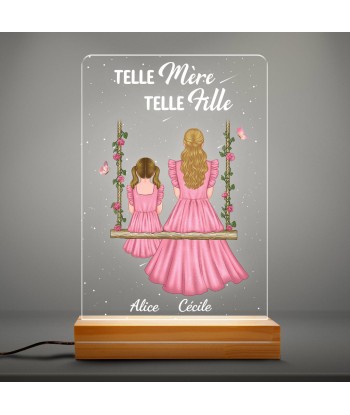 Telle Mère Telle Fille - Cadeau Personnalisé | Veilleuse LED 3D pour Mamie Maman de technologie