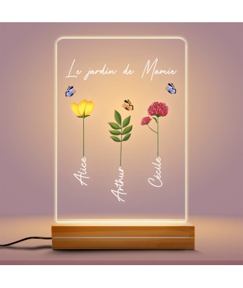 Le Jardin de Mamie Maman - Cadeau Personnalisé | Veilleuse LED 3D pour Mamie Maman livraison gratuite