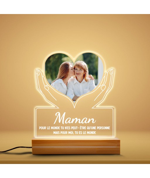 Tu es le monde - Cadeau Personnalisé | Veilleuse LED 3D pour Mamie Maman online