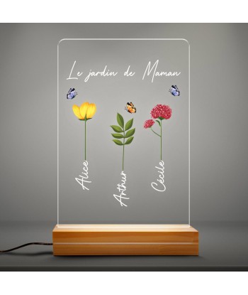 Le Jardin de Mamie Maman - Cadeau Personnalisé | Veilleuse LED 3D pour Mamie Maman livraison gratuite