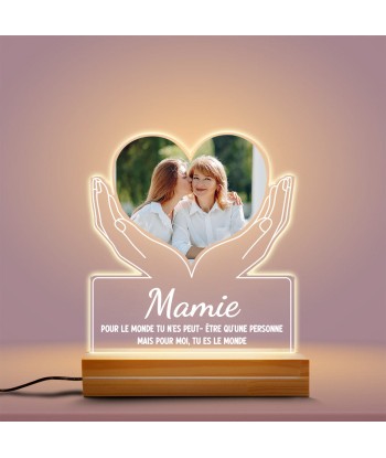 Tu es le monde - Cadeau Personnalisé | Veilleuse LED 3D pour Mamie Maman online