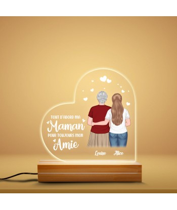 Maman et Fille - Cadeau Personnalisé | Veilleuse LED 3D pour Mamie Maman Les êtres humains sont 