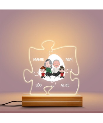 Puzzle De Famille - Cadeau Personnalisé | Veilleuse LED 3D pour Mamie/Maman Papi/Papa Livraison rapide