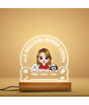 Maman Chien - Cadeau Personnalisé | Veilleuse LED 3D pour Amoureux des chiens shop