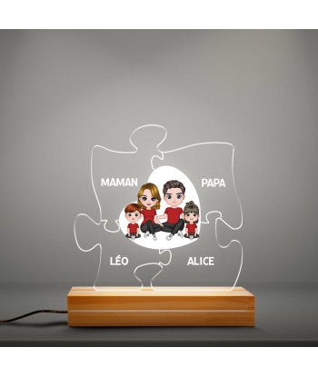 Puzzle De Famille - Cadeau Personnalisé | Veilleuse LED 3D pour Mamie/Maman Papi/Papa Livraison rapide