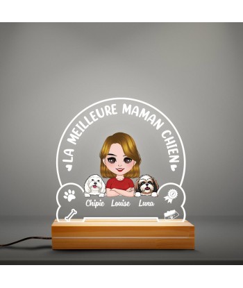 Maman Chien - Cadeau Personnalisé | Veilleuse LED 3D pour Amoureux des chiens shop