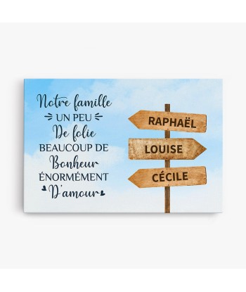 Famille Folie Bonheur Amour - Cadeau Personnalisé | Toile pour Famille de technologie