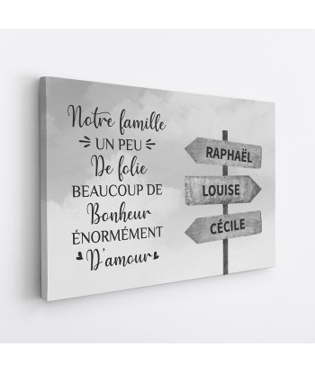 Famille Folie Bonheur Amour - Cadeau Personnalisé | Toile pour Famille de technologie