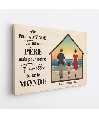 Tu Es Le Monde - Cadeau Personnalisé | Toile pour Papa Profitez des Offres !