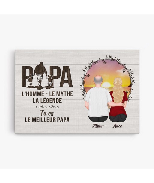 L'Homme Le Mythe La Légende - Cadeau Personnalisé | Toile pour Papa Papy Les magasins à Paris