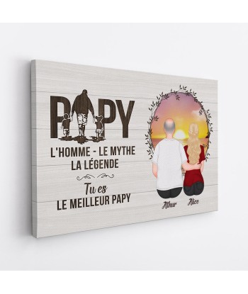 L'Homme Le Mythe La Légende - Cadeau Personnalisé | Toile pour Papa Papy Les magasins à Paris