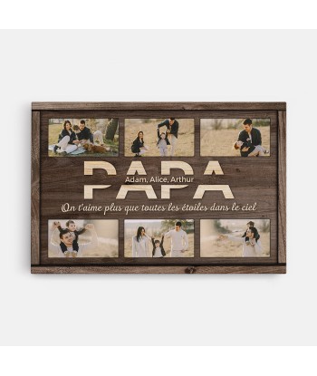 Papa, On T'Aime - Cadeau Personnalisé | Toile pour Papa Papy en ligne