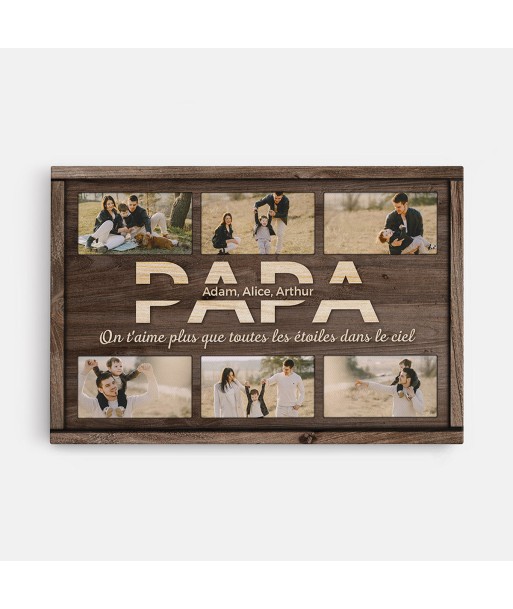 Papa, On T'Aime - Cadeau Personnalisé | Toile pour Papa Papy en ligne