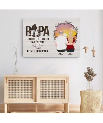 L'Homme Le Mythe La Légende - Cadeau Personnalisé | Toile pour Papa Papy Les magasins à Paris