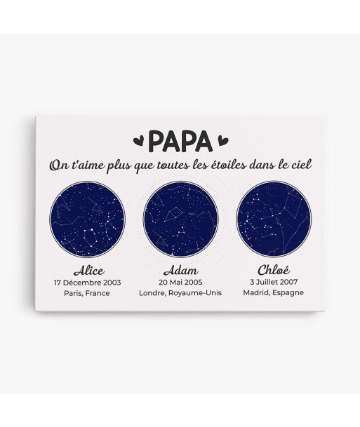 On T'Aime Plus Que Toutes Les Étoiles Dans Le Ciel - Cadeau Personnalisé | Toile pour Papa Papi en ligne