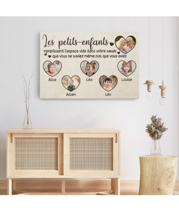 Un Petit-Enfant Remplit l'Espace Vide Dans Votre Cœur - Cadeau Personnalisé | Toile pour Papi Mamie basket pas cher