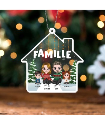 Famille Maison Noël - Cadeau Personnalisé | Ornement pour Noël Dans la société mordern