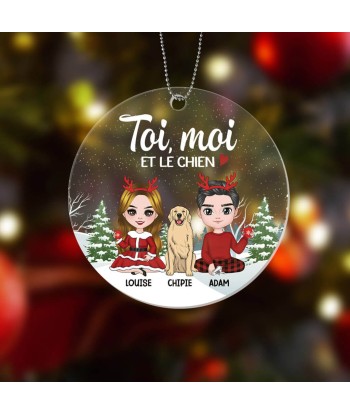 Toi Moi Et Le Chien - Cadeau Personnalisé | Ornement pour Noël de l' environnement