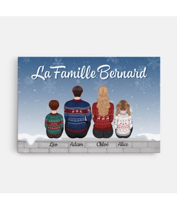 Famille Bernard - Cadeau Personnalisé |Toile pour Noël hantent personnes