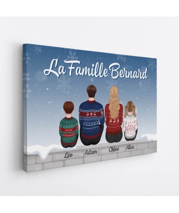 Famille Bernard - Cadeau Personnalisé |Toile pour Noël hantent personnes