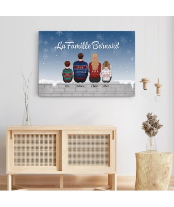 Famille Bernard - Cadeau Personnalisé |Toile pour Noël hantent personnes