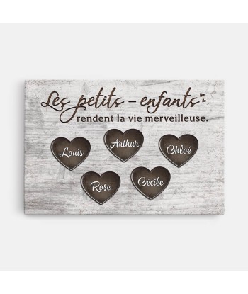 Les Petits-Enfants Rendent La Vie Merveilleuse - Cadeau Personnalisé | Toile Pour Famille la colonne vertébrale