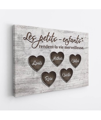 Les Petits-Enfants Rendent La Vie Merveilleuse - Cadeau Personnalisé | Toile Pour Famille la colonne vertébrale